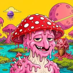 Oozlings #5238, Mushroom Head · Turquoise Swamp