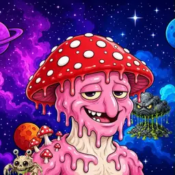 Oozlings #524, Mushroom Head · Void Nebula