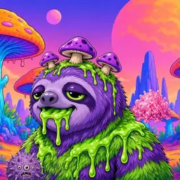 Oozlings #5242, Slime Sloth · Mushroom Desert