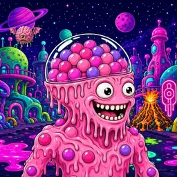 Oozlings #5246, Gumball Brain · Neon City