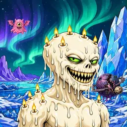 Oozlings #5247, Candle Wax · Aurora Ice