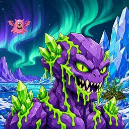 Oozlings #5253, Crystal Rock · Aurora Ice