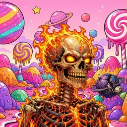 Oozlings #5254, Fire Skull · Candy Planet