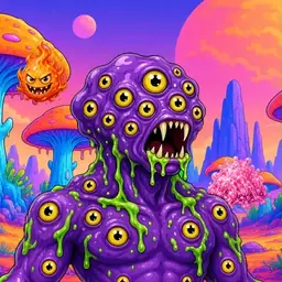 Oozlings #5257, Eyeball Cluster · Mushroom Desert