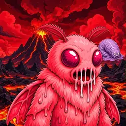 Oozlings #5266, Mutated Mutant Moth · Lava Fields