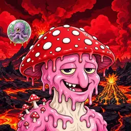 Oozlings #5268, Mushroom Head · Lava Fields