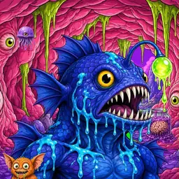 Oozlings #5272, Anglerfish · Flesh Cave