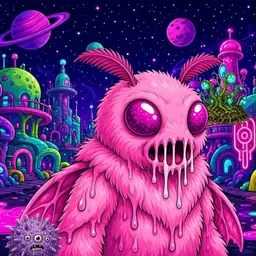 Oozlings #5276, Mutant Moth · Neon City
