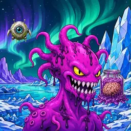 Oozlings #5277, Squid · Aurora Ice