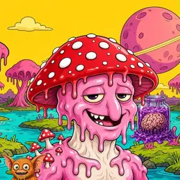 Oozlings #5281, Mushroom Head · Turquoise Swamp
