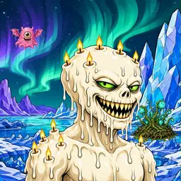Oozlings #5284, Candle Wax · Aurora Ice