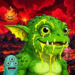 Oozlings #5285, Mutated Toad Goblin · Lava Fields