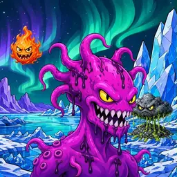 Oozlings #5292, Squid · Aurora Ice