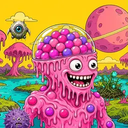 Oozlings #5295, Gumball Brain · Turquoise Swamp