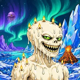 Oozlings #5301, Candle Wax · Aurora Ice