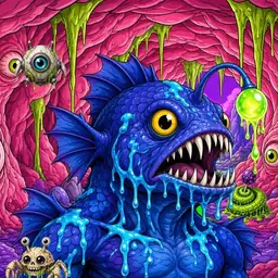 Oozlings #5305, Anglerfish · Flesh Cave