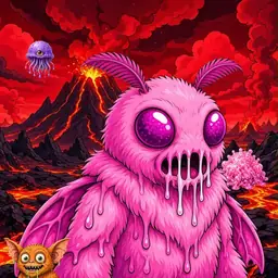 Oozlings #5308, Mutant Moth · Lava Fields