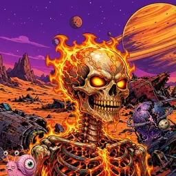 Oozlings #531, Fire Skull · Ship Junkyard