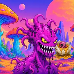Oozlings #532, Squid · Mushroom Desert