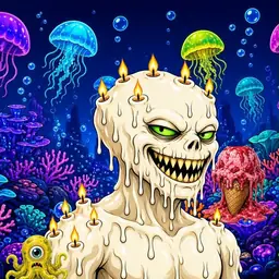 Oozlings #5322, Candle Wax · Glow Reef