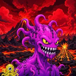 Oozlings #5323, Squid · Lava Fields