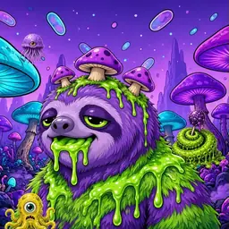 Oozlings #5328, Slime Sloth · Fungus Forest