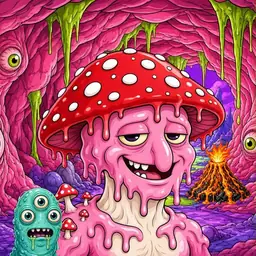 Oozlings #5330, Mushroom Head · Flesh Cave