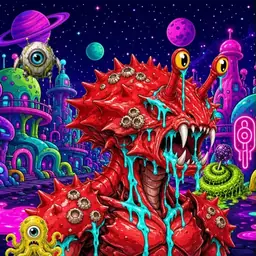 Oozlings #5340, Crab · Neon City