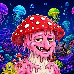 Oozlings #5355, Mushroom Head · Glow Reef