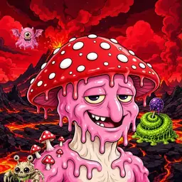 Oozlings #5370, Mushroom Head · Lava Fields
