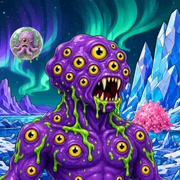 Oozlings #5372, Eyeball Cluster · Aurora Ice