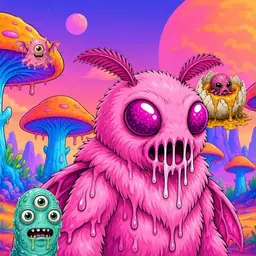 Oozlings #5375, Mutant Moth · Mushroom Desert