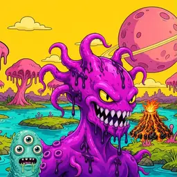 Oozlings #5377, Squid · Turquoise Swamp