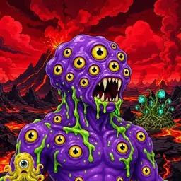 Oozlings #5378, Eyeball Cluster · Lava Fields