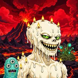 Oozlings #5382, Candle Wax · Lava Fields