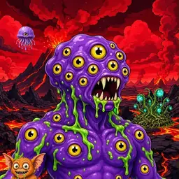 Oozlings #5384, Eyeball Cluster · Lava Fields