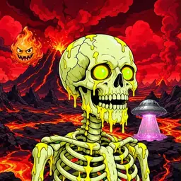 Oozlings #5387, Mutated Skull · Lava Fields