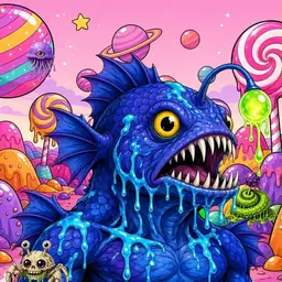 Oozlings #5388, Anglerfish · Candy Planet