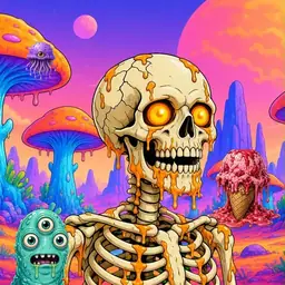 Oozlings #539, Skull · Mushroom Desert