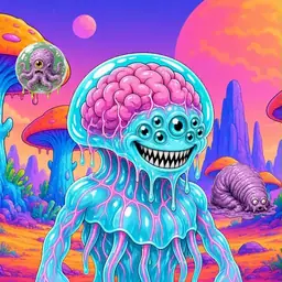 Oozlings #5391, Jellyfish Brain · Mushroom Desert