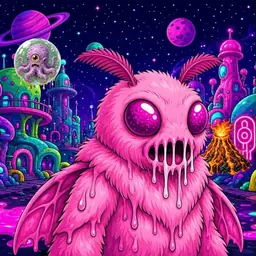 Oozlings #5399, Mutant Moth · Neon City