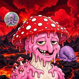 Oozlings #5401, Mushroom Head · Lava Fields