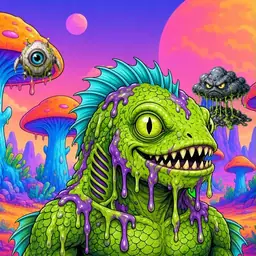 Oozlings #5404, Swamp Fish · Mushroom Desert