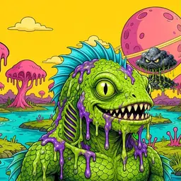 Oozlings #5405, Swamp Fish · Turquoise Swamp
