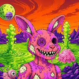 Oozlings #5407, Mutated Zombie Bunny · Acid Lake