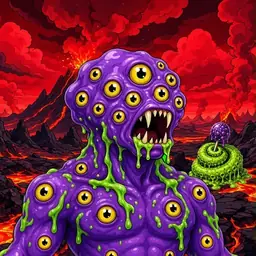 Oozlings #5410, Eyeball Cluster · Lava Fields