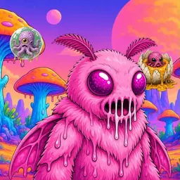Oozlings #5412, Mutant Moth · Mushroom Desert