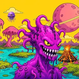 Oozlings #5414, Squid · Turquoise Swamp