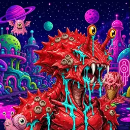 Oozlings #5415, Crab · Neon City