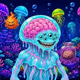 Oozlings #5416, Jellyfish Brain · Glow Reef